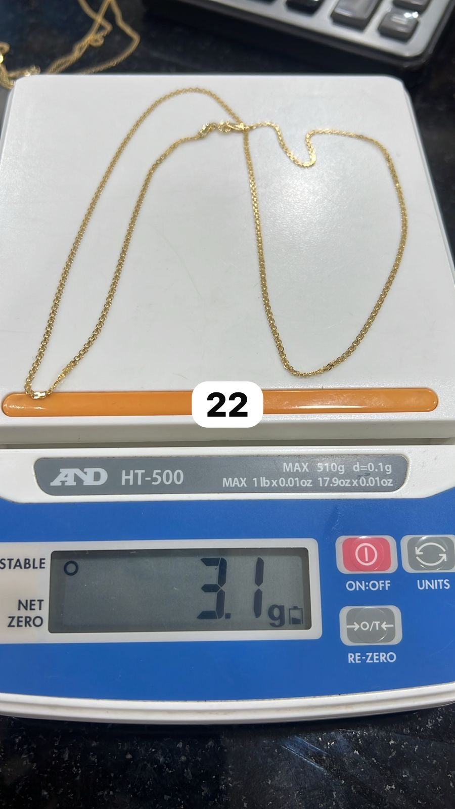 Degacts 18ct Solid Gold Carpet Chain 18 - 22 Inches