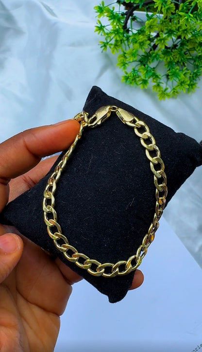 18K Solid Gold Cuban Bracelet – 4.4g - 8 Inches