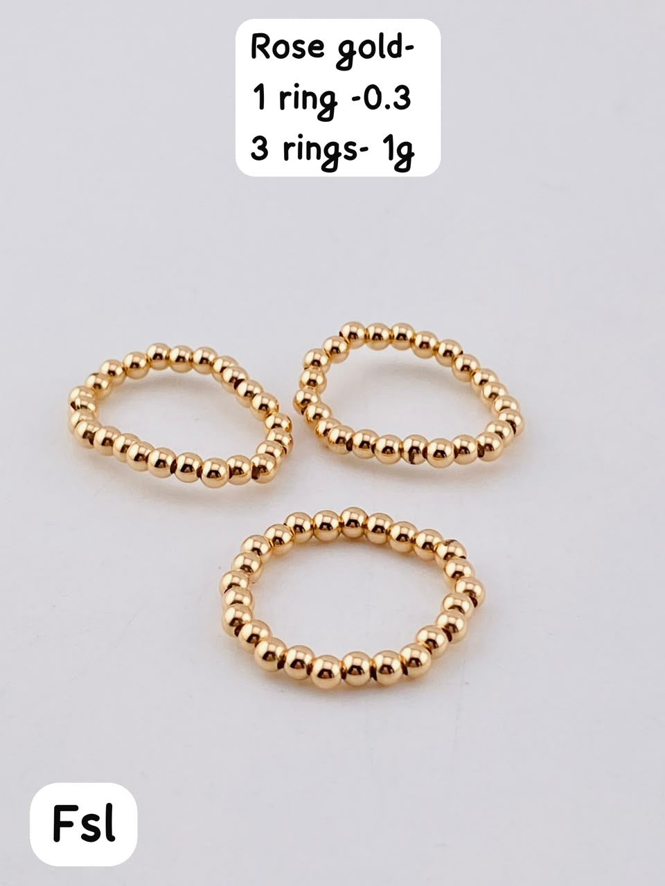 18ct Real Gold Stretchable Ball Rings | Shiny (Extra)