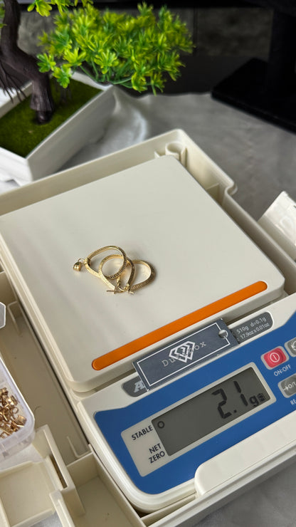 18K Solid Gold Pear Earrings & Pendant Jewellery Set | 2.1g