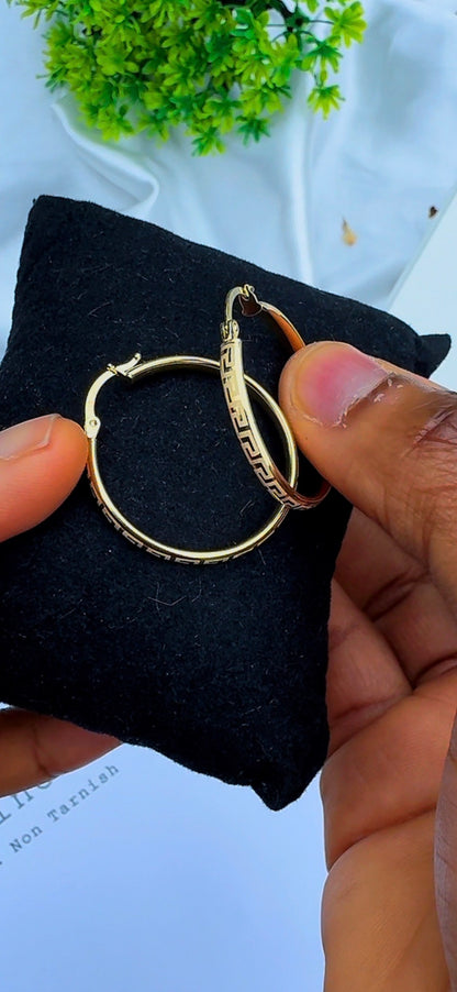 Deger 18 Karat Solid Gold Medium Hoop Earrings (3cm | 30mm)