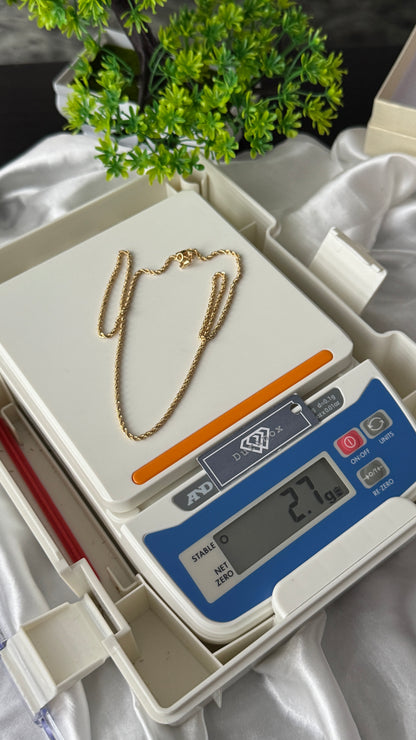 Degak 18Karat Pure Gold Twist Rope Chain