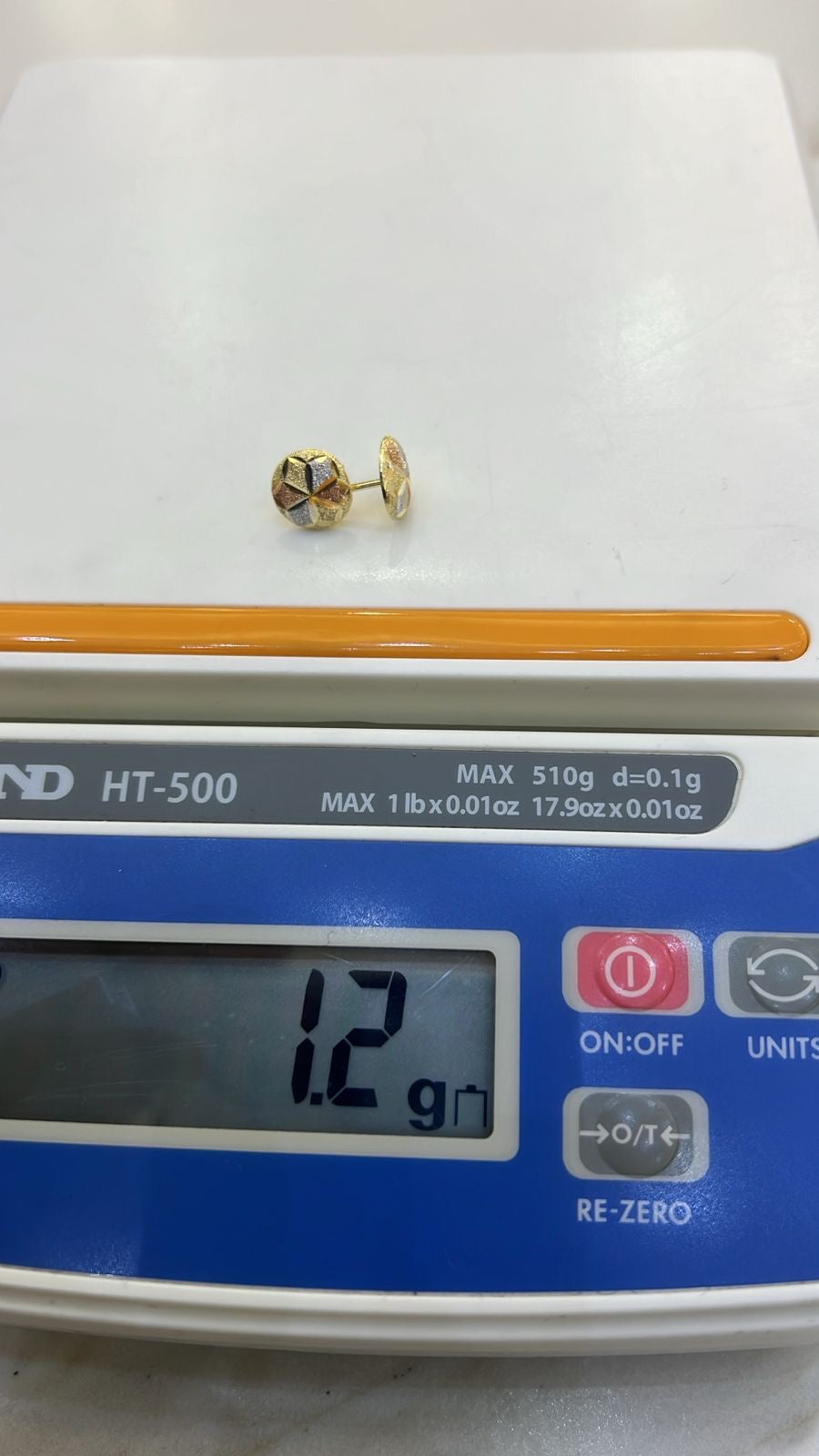 Degems 18ct Real Gold Pin Stud Earrings