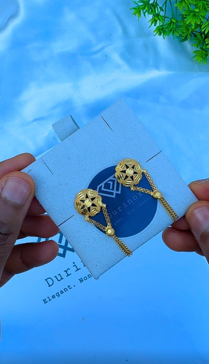 21K Solid Gold Star Half Moon & Dangle Stud Earrings | 1.4g - 2.8g