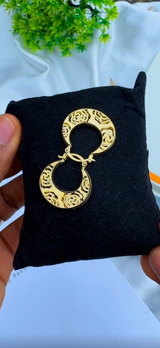 Diigad 18 Karat Solid Gold Hoop Earrings | Medium Hoops 22mm