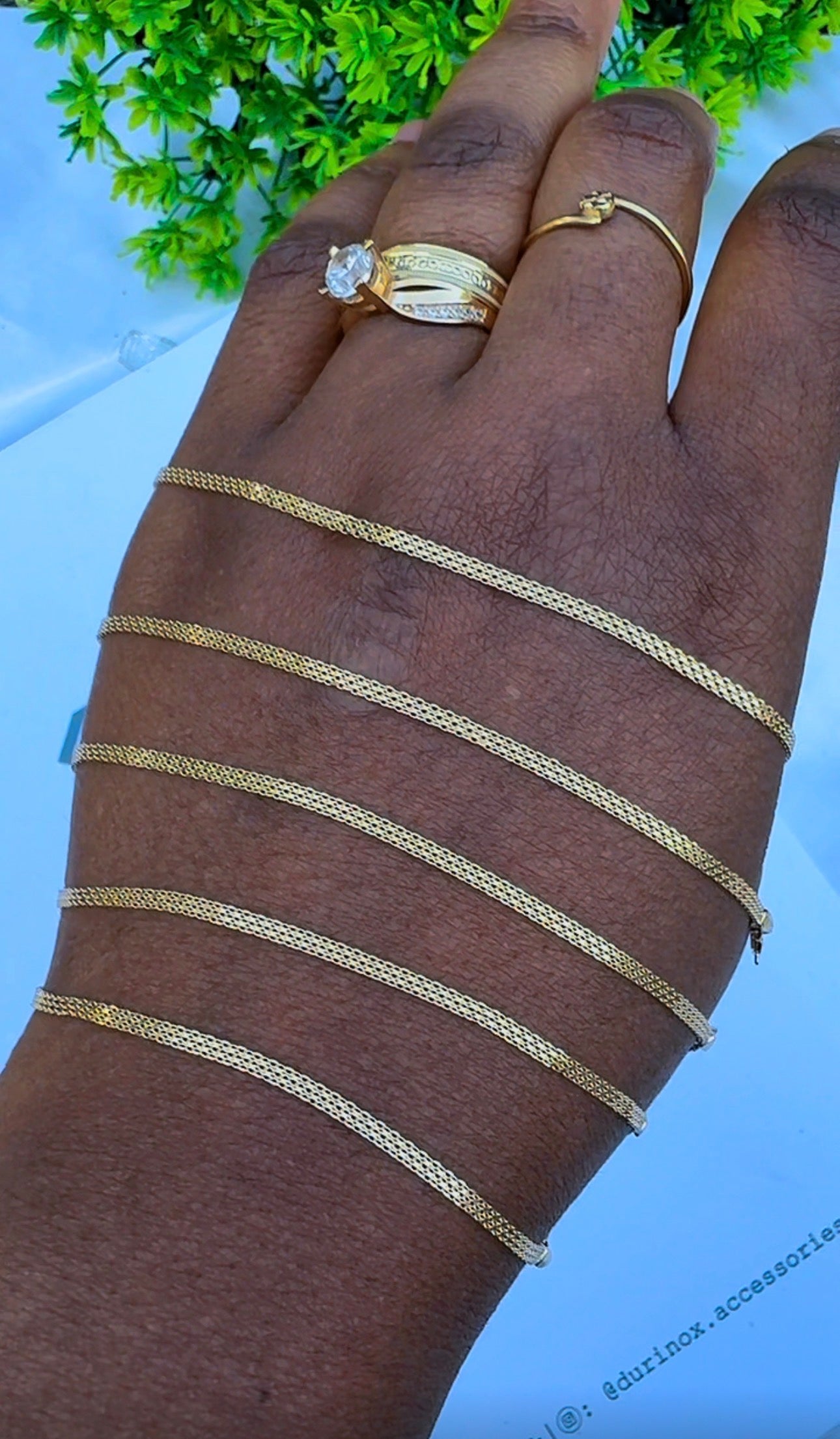 18ct Solid Gold Carpet Bracelets 7.5 Inches | 1.36g | Lightweight