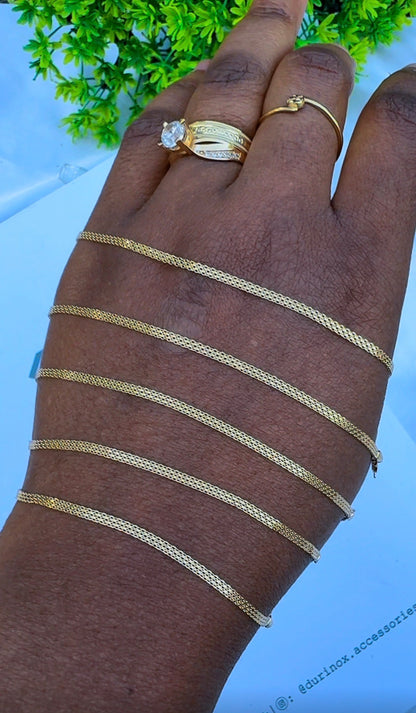18ct Solid Gold Carpet Bracelets 7.5 Inches | 1.36g | Lightweight