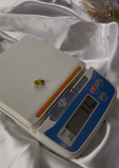 Diigab 21ct Real Gold Stud Earrings