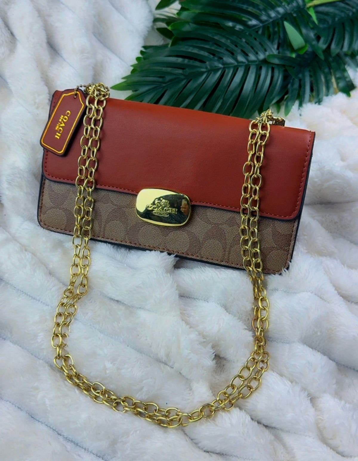 Women's Brown Monogram Pattern Shoulder Bag  | LARYZ Everyday 048 | Small
