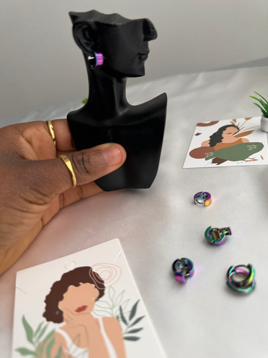 Order Deqa Tiny Mixed Tone Hoop Earrings