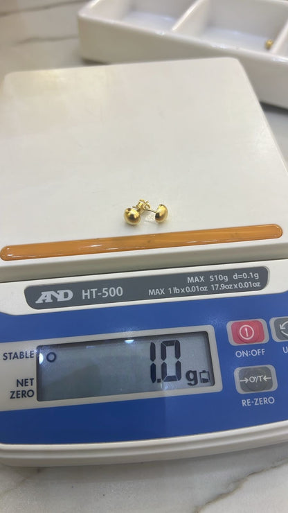 Dufag 18 Karat Pure Gold Ball Stud Earrings