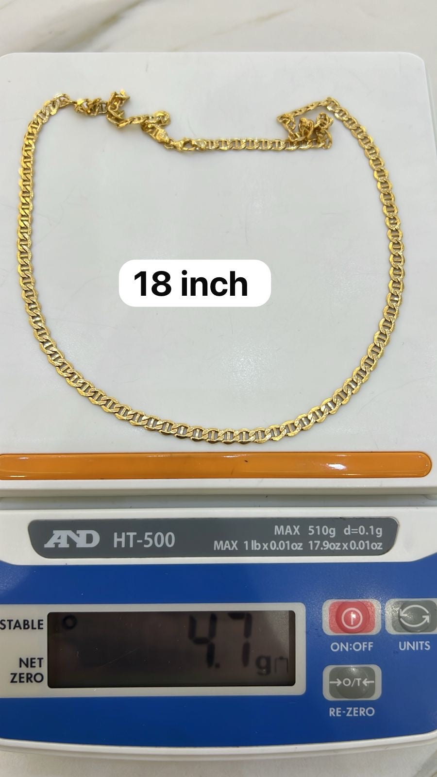 Deegad 18 Karat Real Gold Cuban Link Chain Necklace 18 Inches