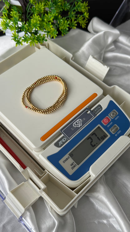Degaxs 18K Solid Gold Stretchable Bangle (Shiny)