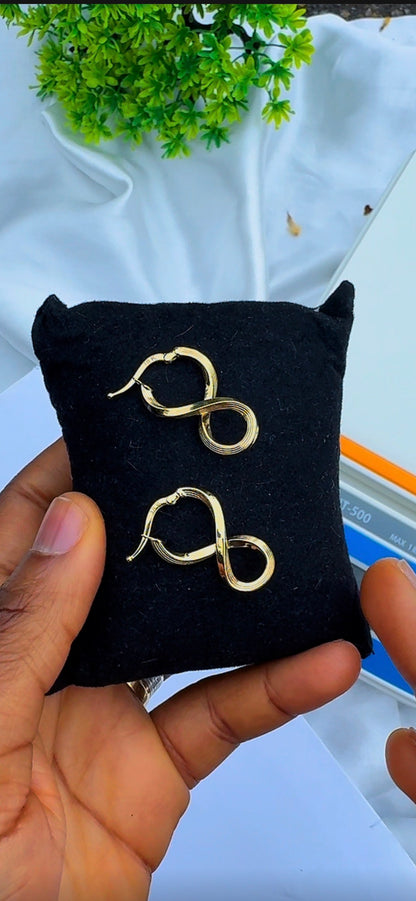Dugab 18ct Real Gold Twist Hoop Earrings