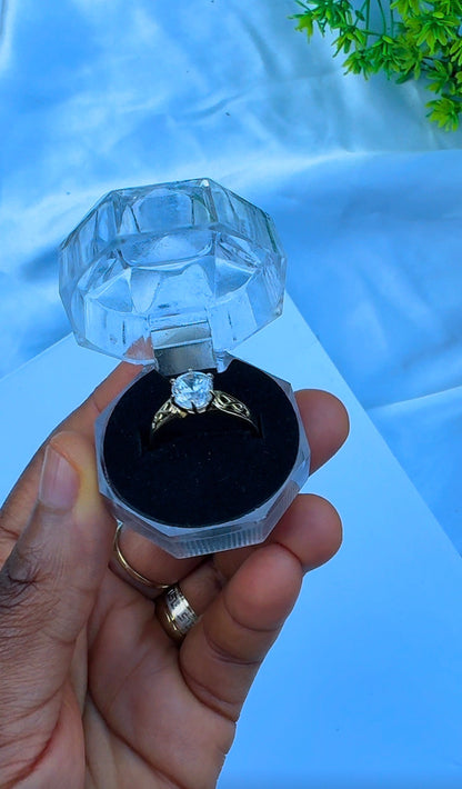 18K Solid Gold Infinity Engagement Ring For Women | Size 8 | 2.54g