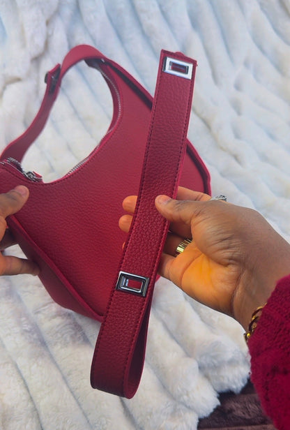 Red Shoulder Handbag With Extra Handle | LARYZ Everyday - 058 | Medium