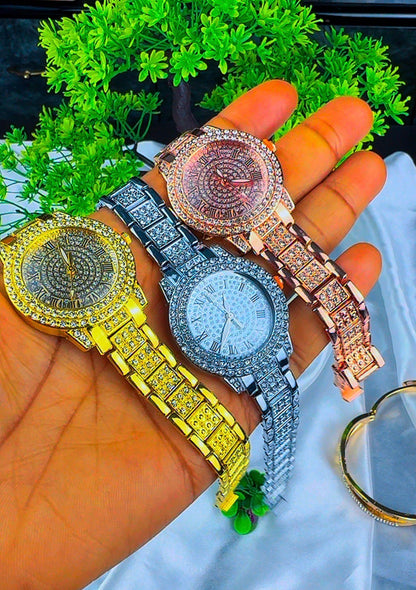 Diiddam Quality 2pc Fashion Wristwatch & Bracelet Set Quartz Watches For Women