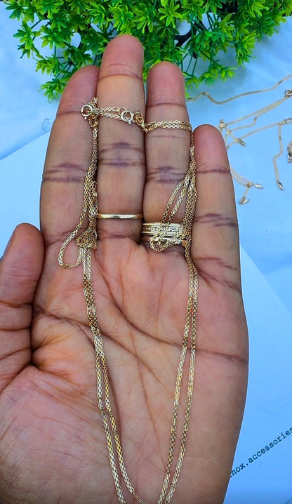 18ct Solid Gold Carpet Chain 20 Inches | Lightweight (1mm) | 1.74g