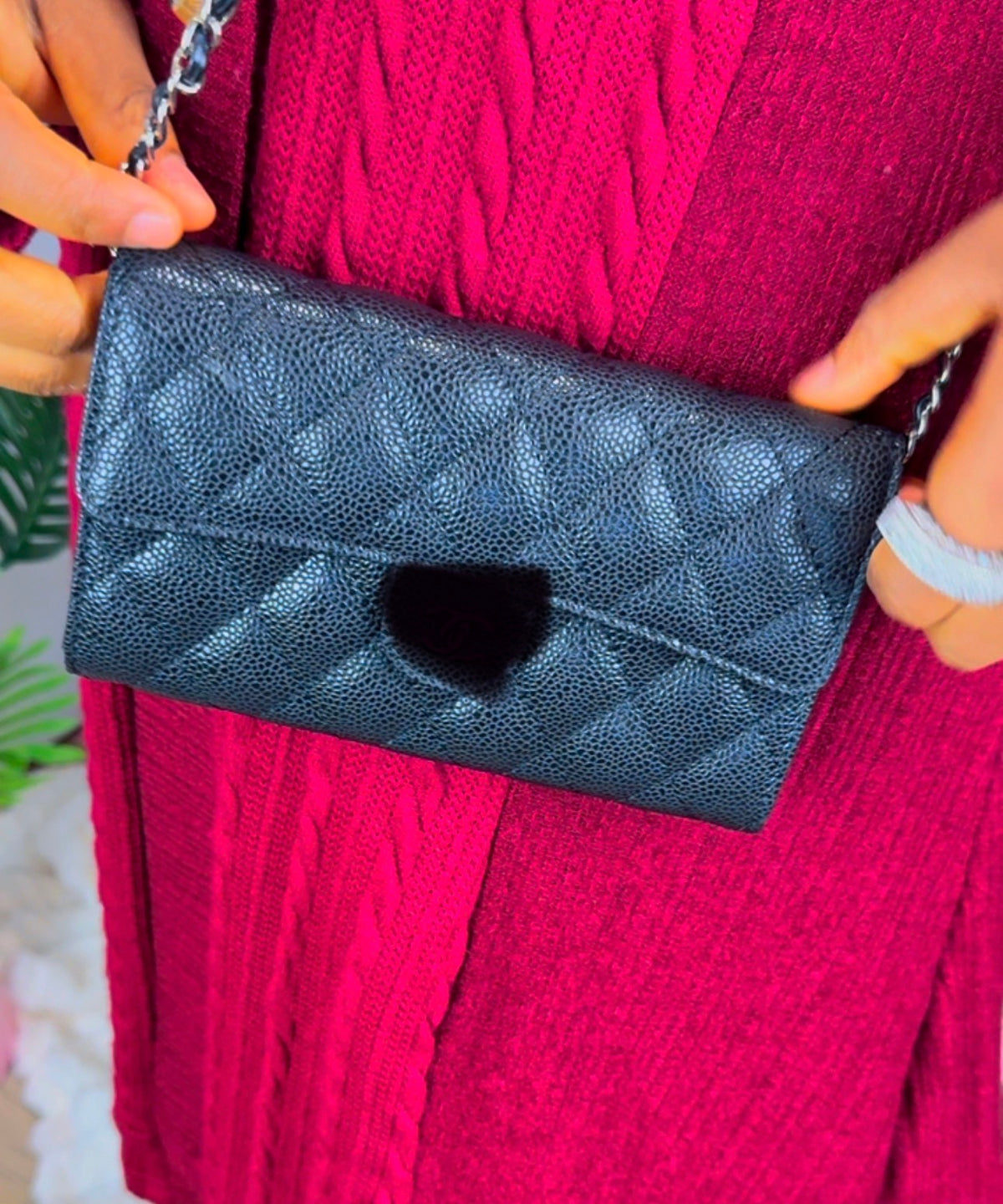 The Convertible Caviar & Quilted Lambskin Leather Chain Wallet & Crossbody - LASi009