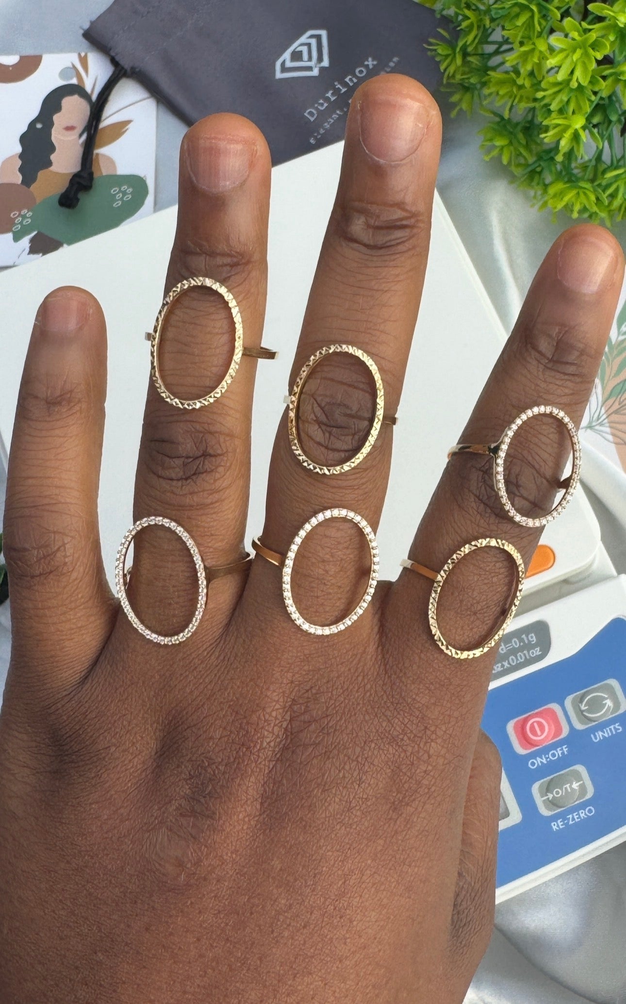 Deggam 18ct Solid Gold Women Fashion Rings