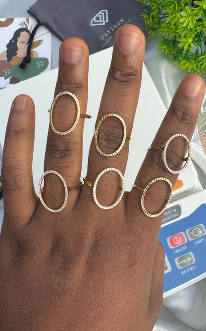 Deggam 18ct Solid Gold Women Fashion Rings
