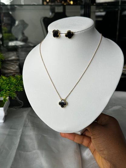 Disna Gold Plated Non Tarnish Hypoallergenic Stainless Steel Earrings & Necklace Jewellery Set 16+2” Chain Length