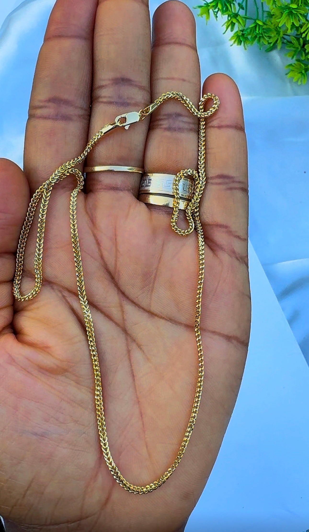 18K Solid Gold Franco Chain Necklace  | 18” - 24”