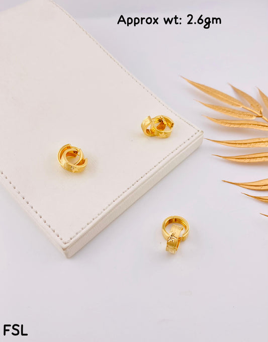 Degarh 18Karat Solid Gold Hoop Earrings
