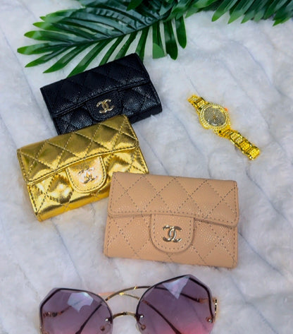 The Convertible Quilted Lambskin Leather Chain Wallet & Crossbody - LASi017 {Very Small}