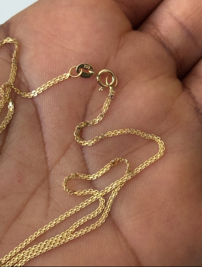 Deglag 18ct Solid Gold Carpet Chain Necklace 18 Inches