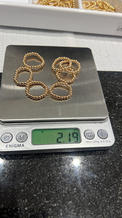 18ct Real Gold Stretchable Ball Rings | Shiny (Extra)