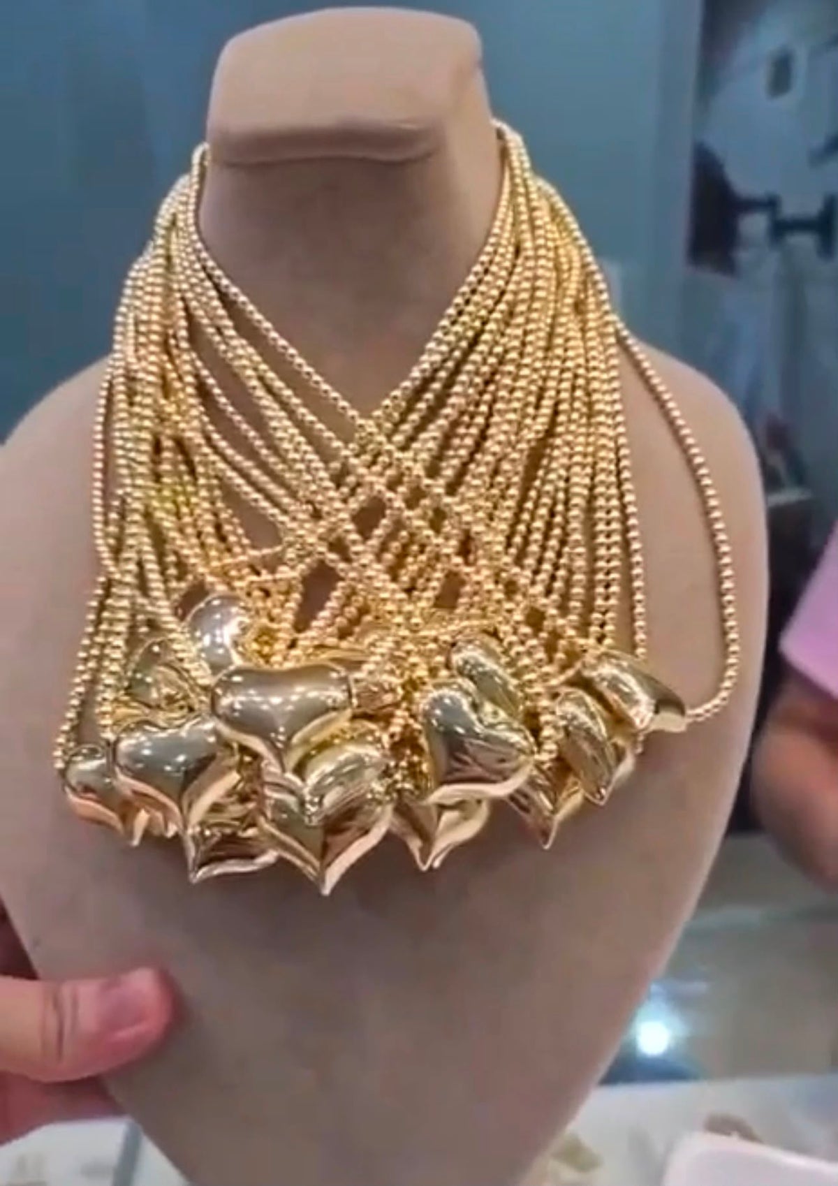 18 Karat Solid Gold Instant Ball Heart Chain Necklace 18 Inches | 4.43g