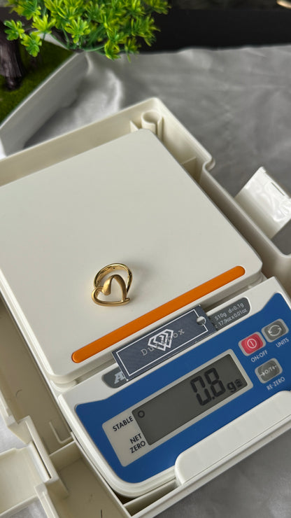 18K Solid Gold Heart Fashion Ring For Women | 0.8g | Sizes 7 & 8 (Extra Extra)