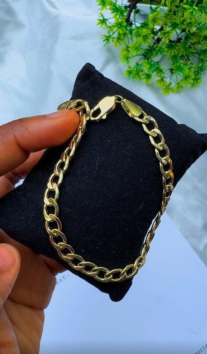 18K Solid Gold Cuban Bracelet – 4.4g - 8 Inches