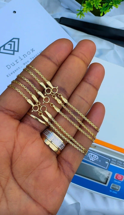 Degacts 18ct Solid Gold Carpet Chain 18 - 22 Inches