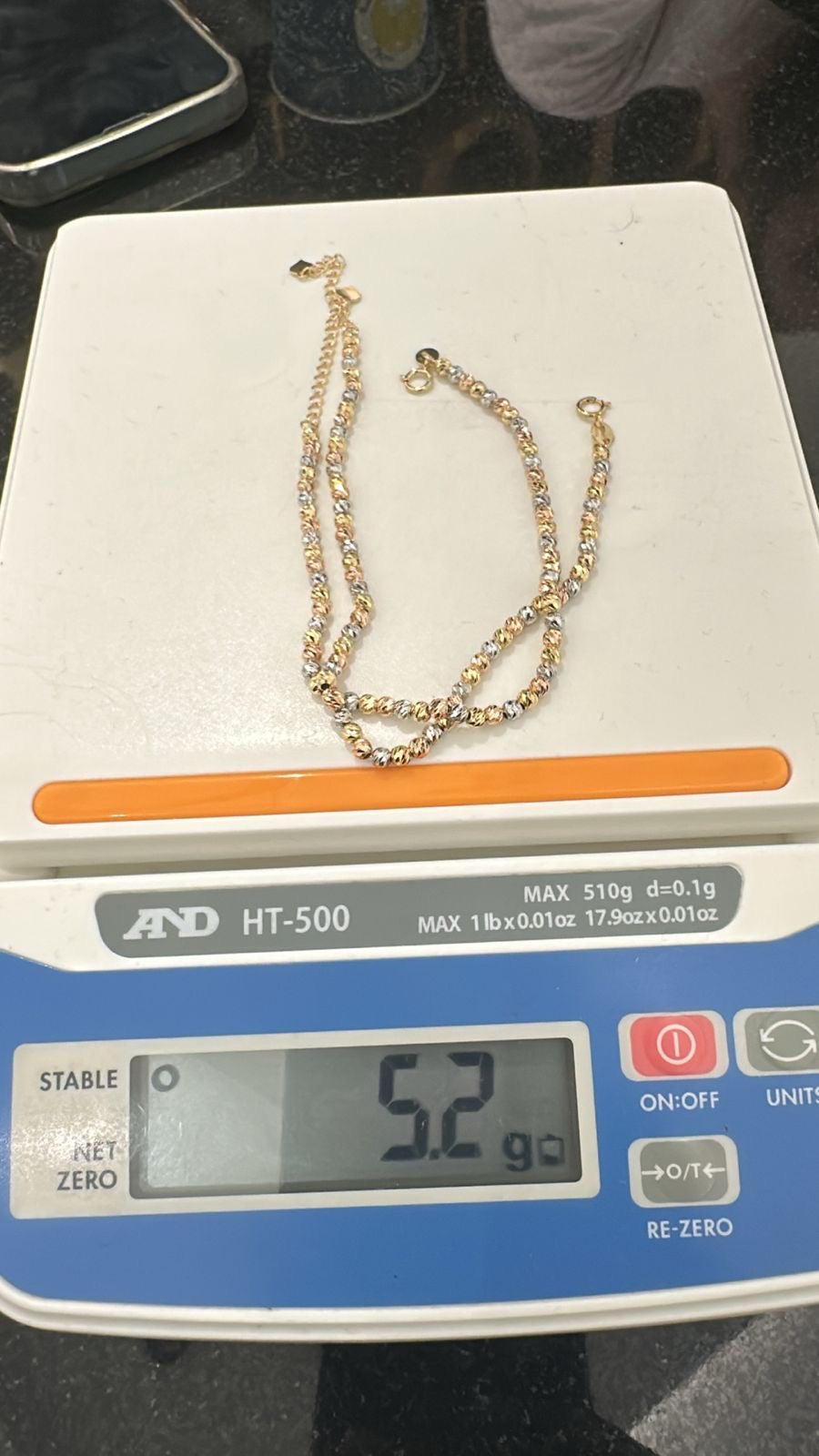 18K Solid Gold Diamond Cut Bracelets | 7.5 Inches