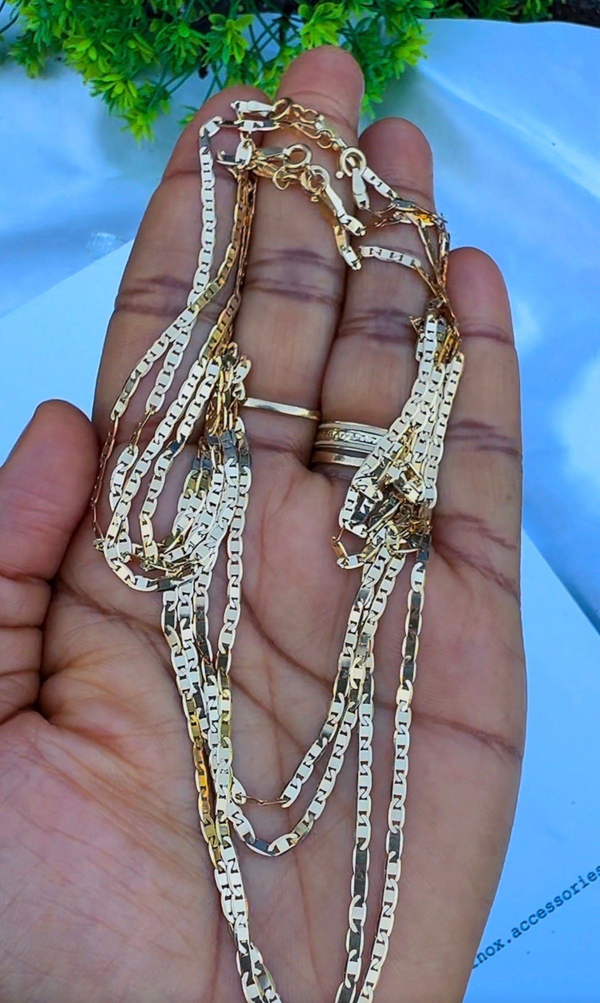 18K Solid Gold Blade Chain | 18”-3.8g | 20”-4.2g