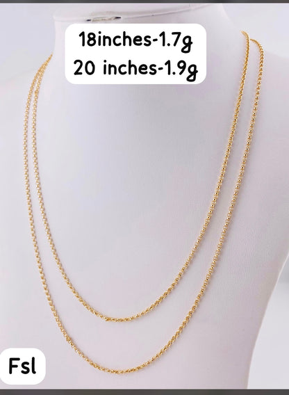 18ct Gold Rolo Chain 18 & 20 Inches