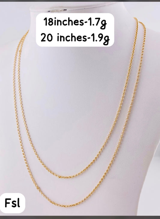 18ct Gold Rolo Chain 18 & 20 Inches
