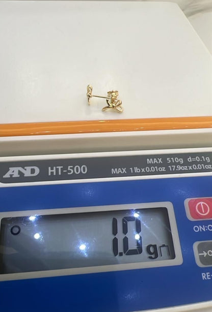 Degems 18ct Real Gold Pin Stud Earrings