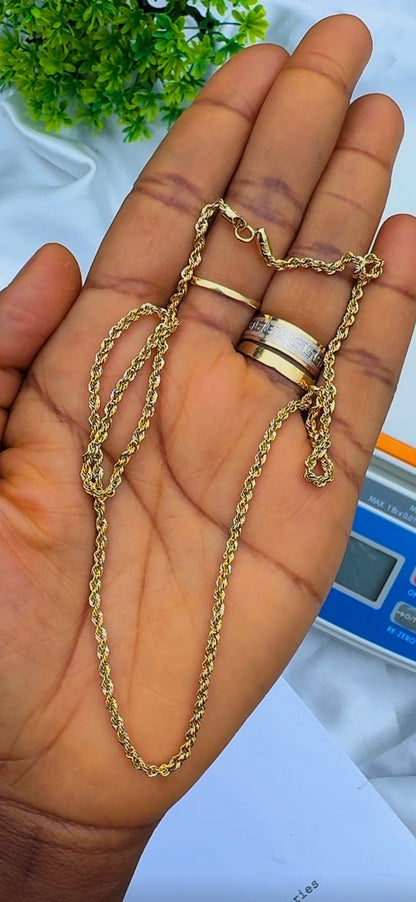 Degak 18Karat Pure Gold Twist Rope Chain
