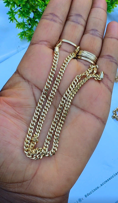18K Solid Gold Cuban Bracelet – 7.5 Inches - 2.6g & 2.9g