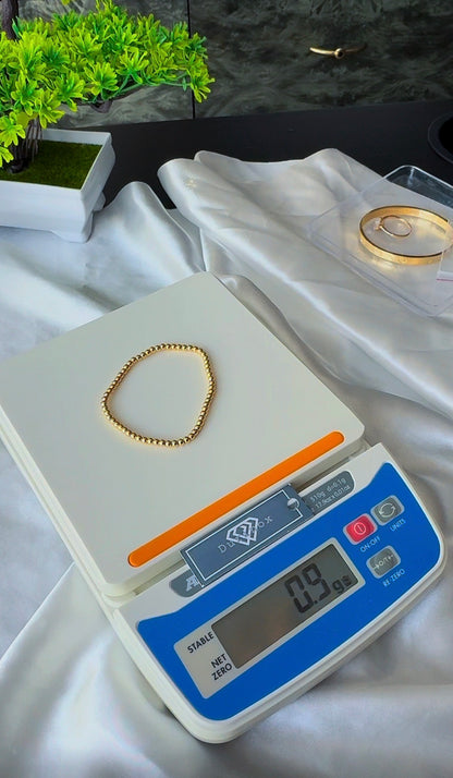 18K Solid Gold Stretchable Bangle (Shiny) | 0.9g & 1.3g | Small to Medium Wrists