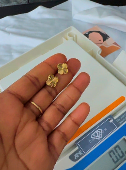 Deegarr 18ct Gold Clover Stud Earrings