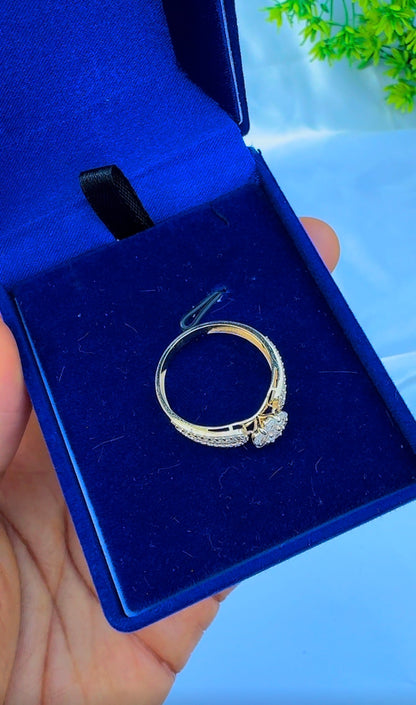 18K Solid Gold Engagement Ring For Women | Size 10 | 3.2g & 3.3g