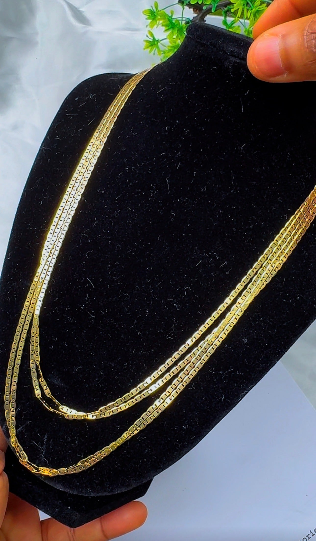 18K Solid Gold Blade Chain | 18”-3.8g | 20”-4.2g