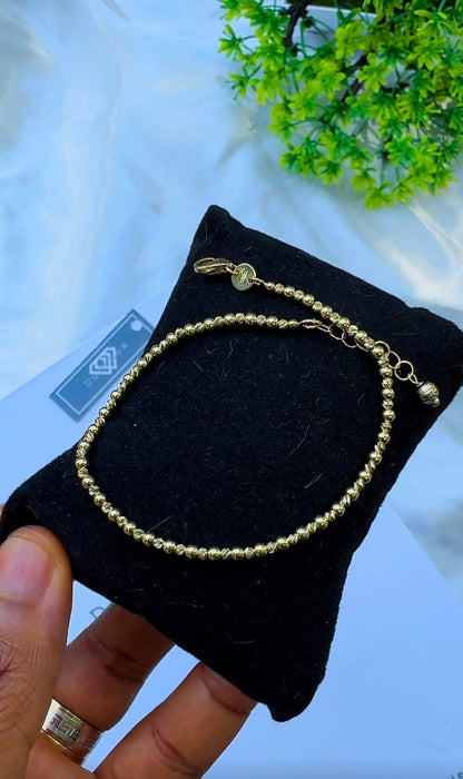 18K Solid Gold Ball Bracelet | 7.5 Inches | 2.9g | Extra