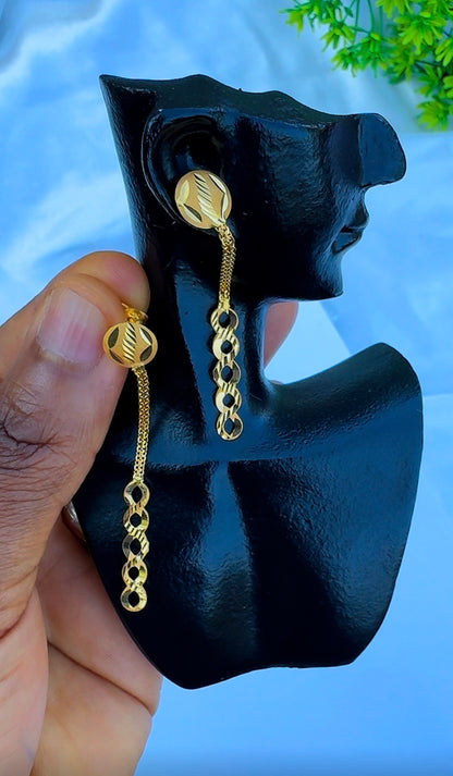 21ct Solid Gold Infinity Drop Stud Earrings | 2.5g