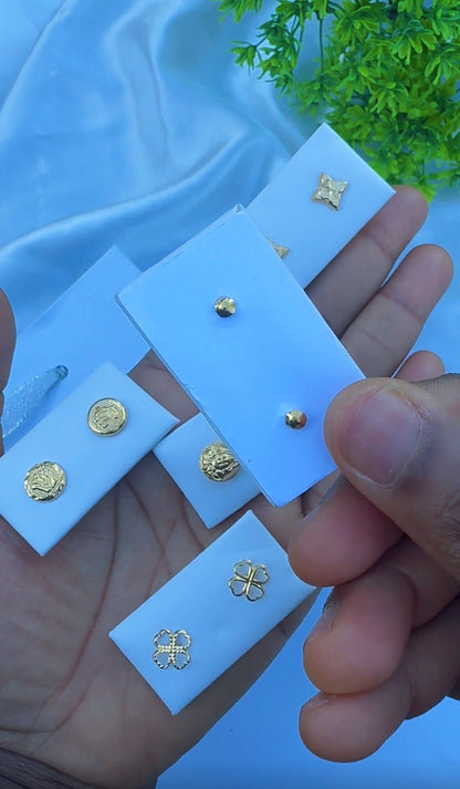 18 Karat Solid Gold Screw Stud Earrings