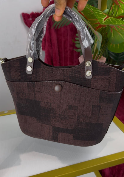 Brown Fabric Patch Handbag | LARYZ Everyday - 028 | Medium
